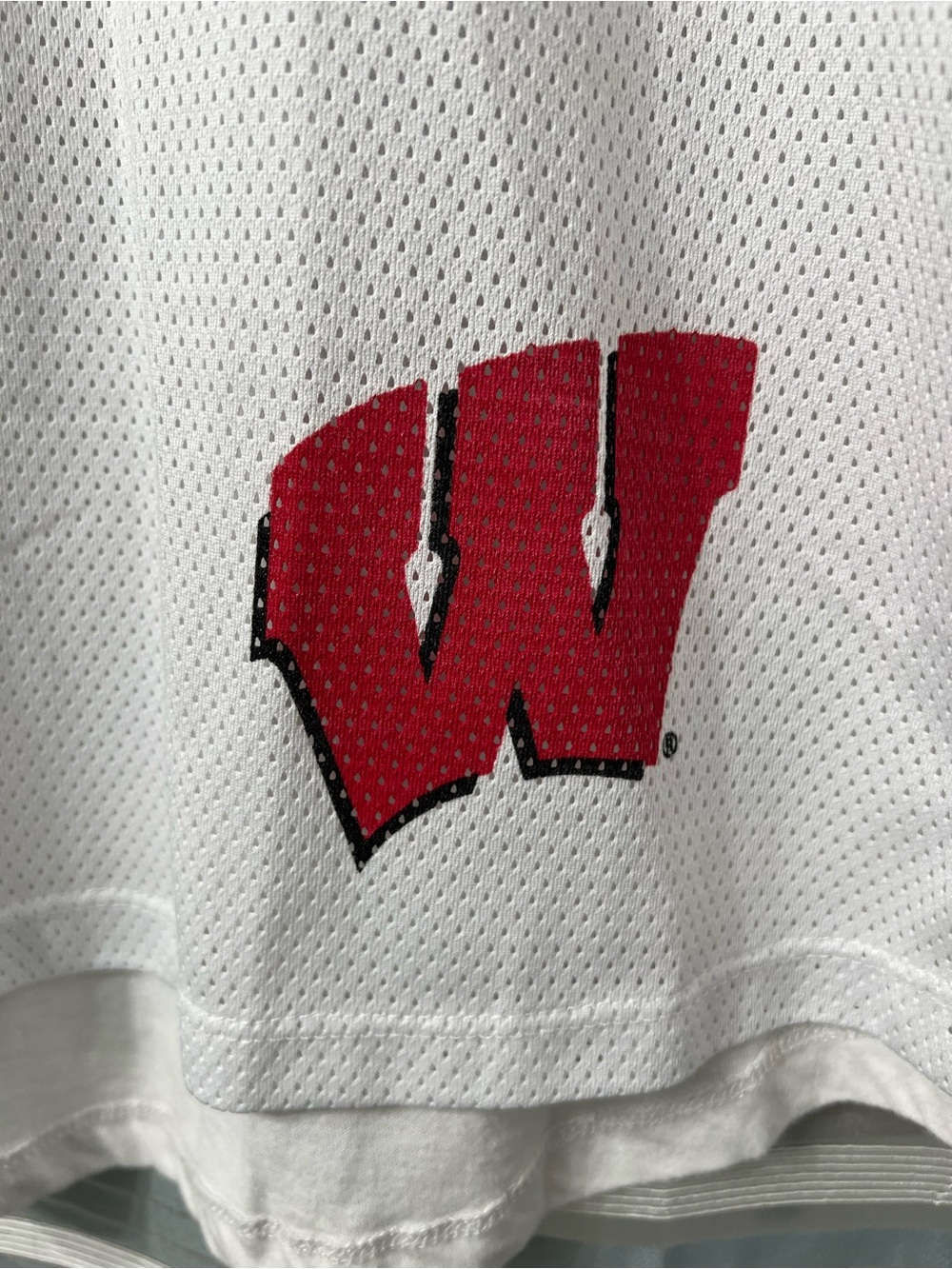 University of Wisconsin Badgers Red & White Short Sleeve Women’s Tee - Picture 4 of 8